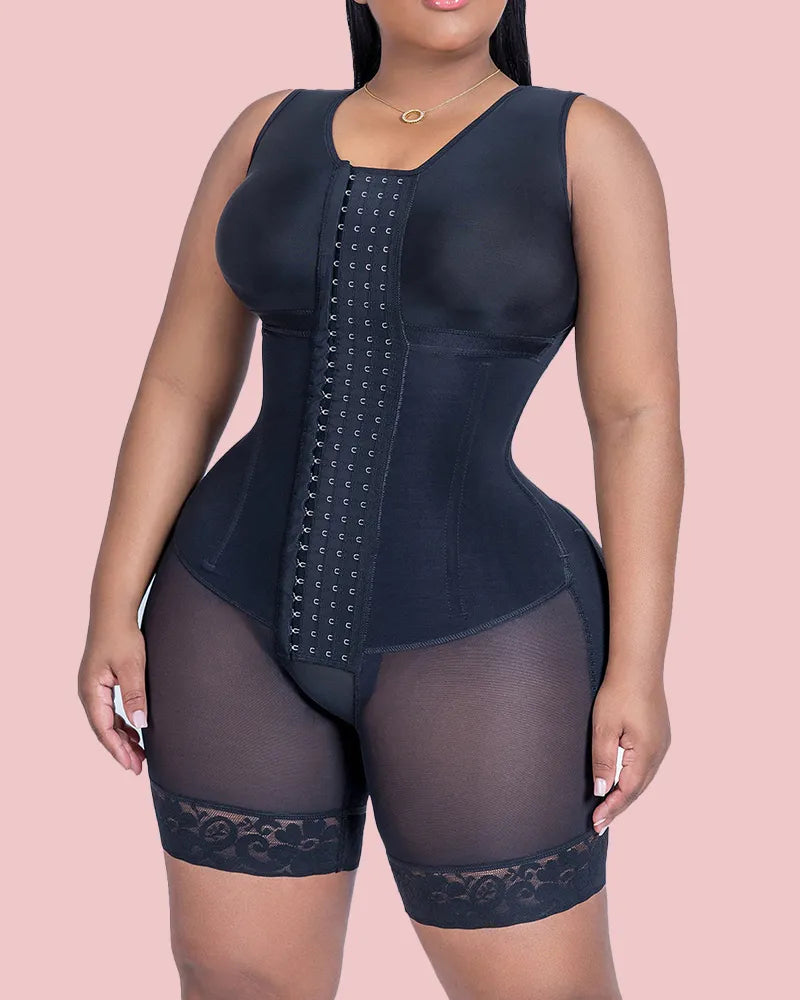 Curvalu Full Body Shapewear Tummy Control Hook Eye Adjustable Bodyshaper